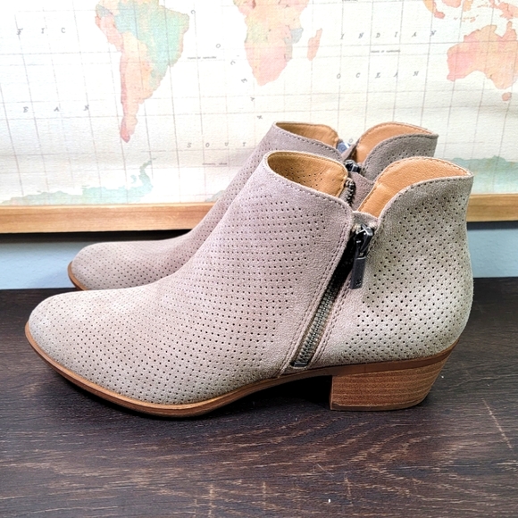 Lucky Brand Shoes - Lucky Brand Suede Chelsie Boots In Beige Women's Size 9.5